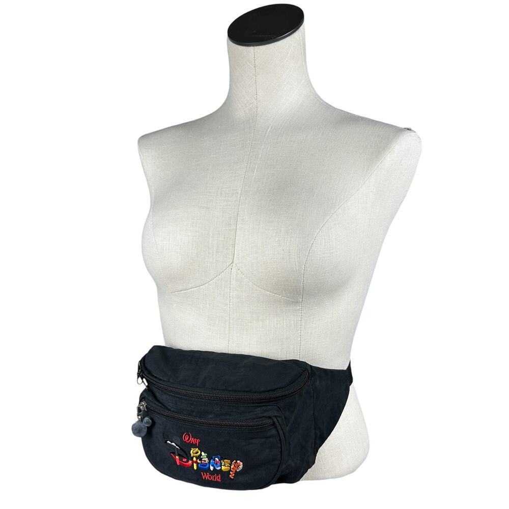 Disney Vintage Character Black Nylon Fanny Pack Bum Bag